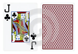 Jack of Clubs playing card - isolated