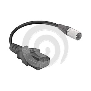 Jack connector Made of metal with a smooth and shiny finish. Flat vector illustration