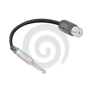 Jack connector Made of metal with a smooth and shiny finish. Flat vector illustration