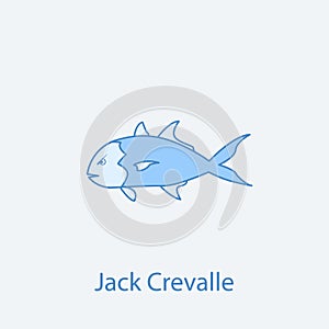 jack crevalle 2 colored line icon. Simple light and dark blue element illustration. jack crevalle concept outline symbol design fr