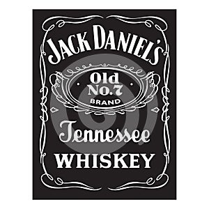 Jack Daniels whiskey logo editorial illustration