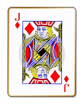 Jack Diamonds Isolated Playing Card