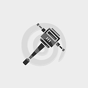 Jack hammer, building , icon, flat illustration isolated vector sign symbol - construction tools icon vector black - Vector