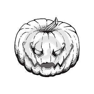 Jack Lantern Pumpkin Halloween Illustration