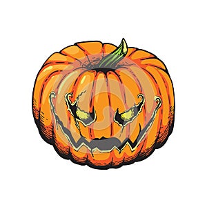 Jack Lantern Pumpkin Halloween Illustration