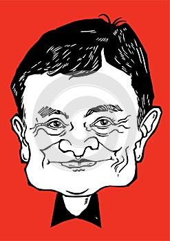 Jack Ma cartoon on Red