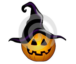 Jack-O-Lantern Black Witch Hat
