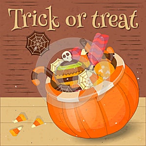 Jack-o-lantern Candy Basket with Sweet