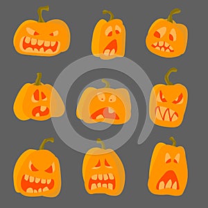 Jack o` lantern collection for your design Halloween