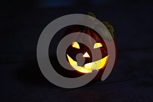 Jack o lantern in the dark night