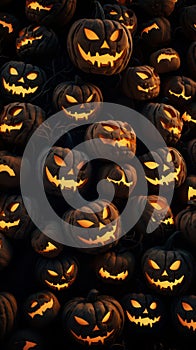 Jack-o'-lantern Featured on Dark Vertical Background