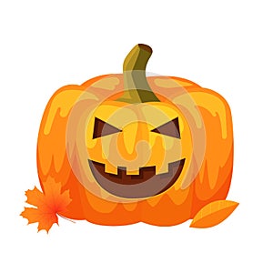 Jack-o-lantern. Halloween pumpkin.