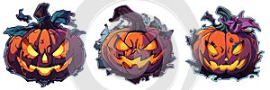 Jack-o'-lantern Halloween Pumpkin Logo 2D AI Generated