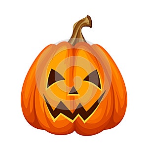 Jack-O-Lantern Halloween pumpkin. Vector illustration.