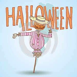 Jack O Lantern halloween pumpkin. vector illustration