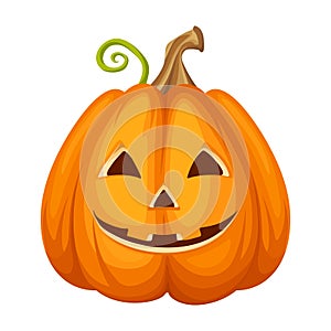 Jack-O-Lantern. Halloween pumpkin. Vector illustration.