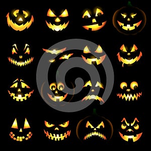 Jack o lantern pumpkin faces photo