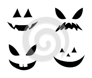 Jack o lantern smile silhouette vector symbol icon design. Beaut