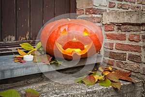 Jack o Lantern on a Stoop