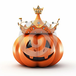 Whimsical 3d Halloween Pumpkin King With Precious Crown