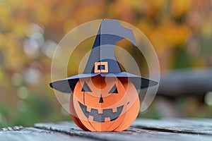 jack o lantern with a witch hat