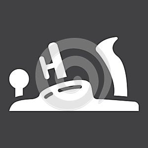 Jack plane glyph icon, build and repair, carpentry