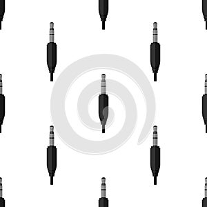 Jack or Plug Flat Icon Seamless Pattern