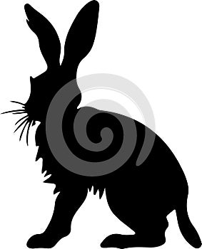 jack rabbit Black Silhouette Generative Ai