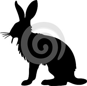 jack rabbit Black Silhouette Generative Ai