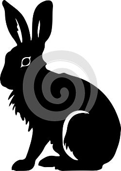 jack rabbit Black Silhouette Generative Ai