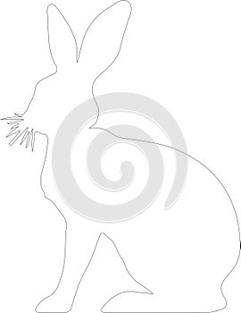 jack rabbit Outline Silhouette Generative Ai