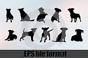 Jack Rusell Dog Silhouette Bundle SVG photo