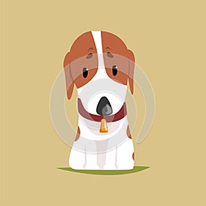 Jack russell puppy character, cute terrier vector illustration
