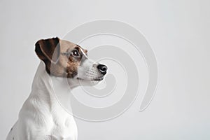 Jack Russell Terrier Dog On White Backgroundcopy Space. Generative AI