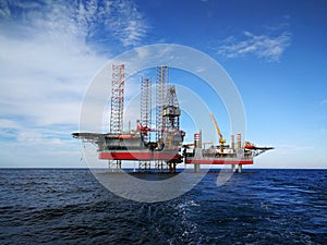 Jack-up drilling platform in the Bohai Sea