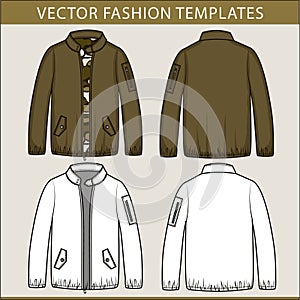 Jacket fashion flat sketch template