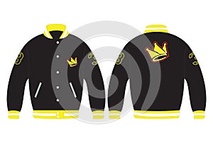 Jacket with a crown on a white background