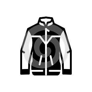Black solid icon for Jacket, coat and clothes