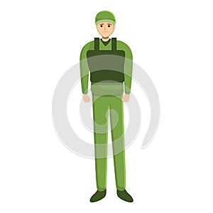 Jacket military uniform icon, cartoon style