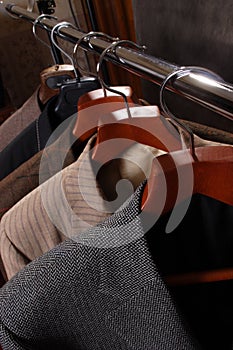 Jackets on the Coat hanger.