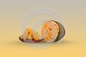 Jackfruit with isolated on white background