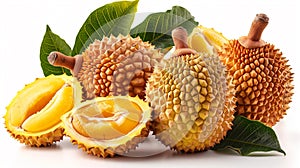 Jackfruits isolated on white