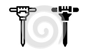 Jackhammer icon with outline and glyph style.