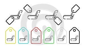 Jackknife vector icon in tag set illustration for ui and ux, website or mobile application