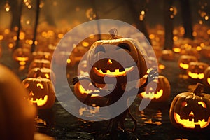 JackoLantern Parade Glowing jackolanterns in a