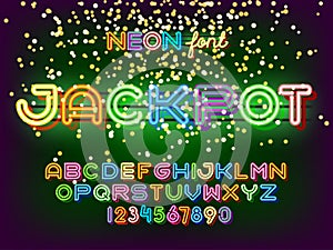 Jackpot casino Neon Font