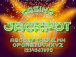 Jackpot casino Neon Font