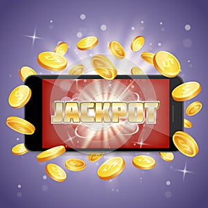 Jackpot casino vector poster banner design template