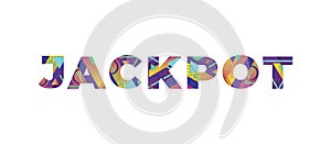 Jackpot Concept Retro Colorful Word Art Illustration