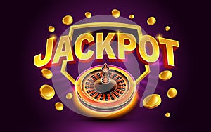 Jackpot fortune icons, slot sign machine, night Vegas. Vector illustration
